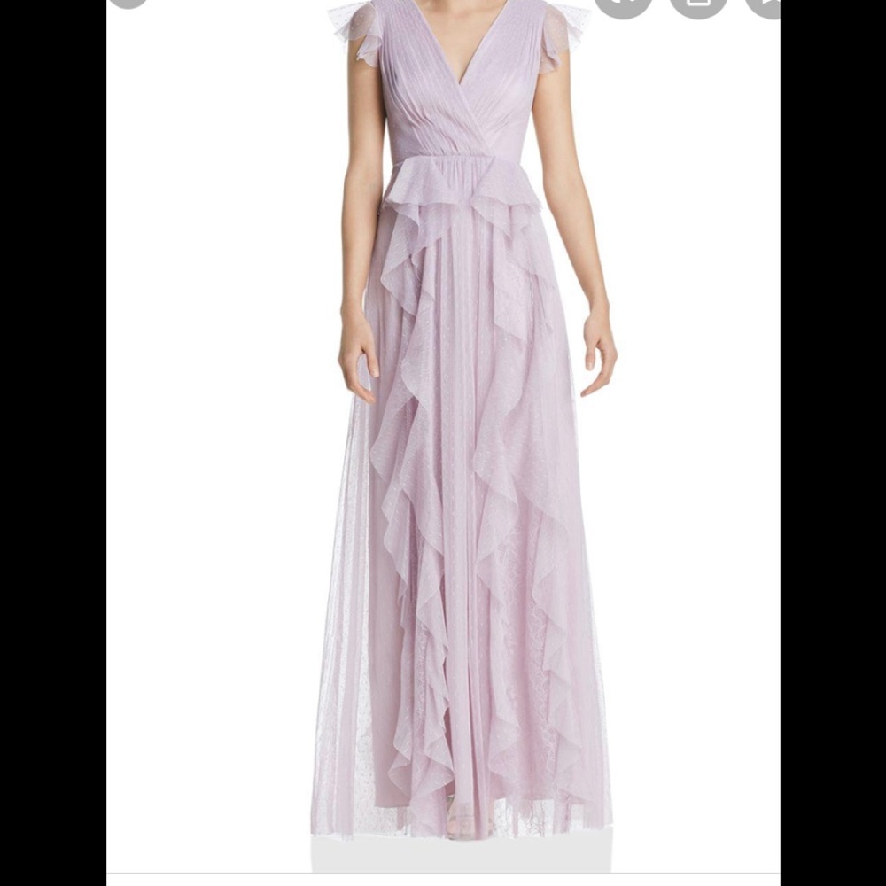 BCBG purple ruffle point gown size 8